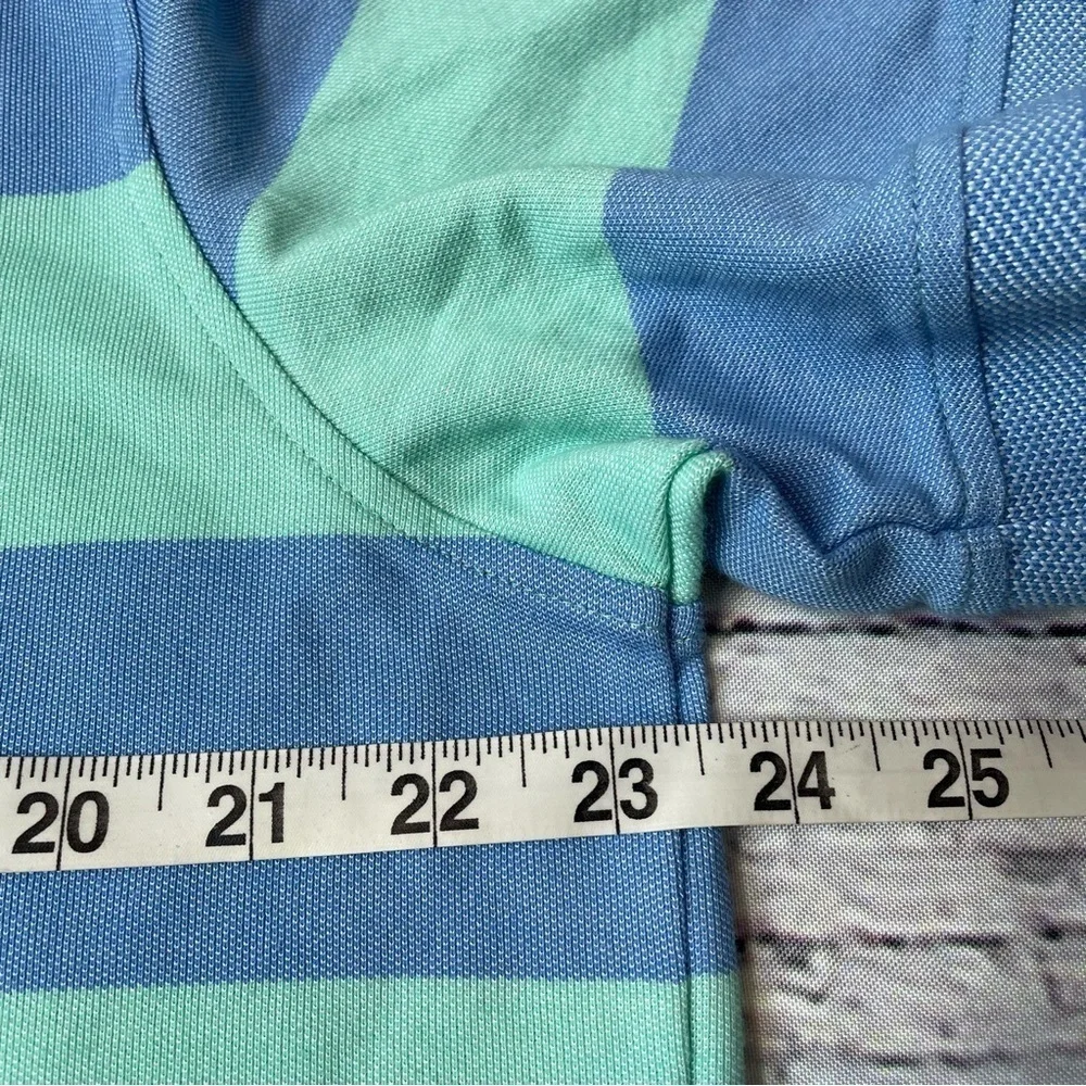 IZOD Men’s Advantage Performance Stretch Polo Shirt Size XL Blue‎ Green Striped